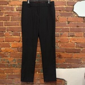Loft Black Polka‎ Dot Classic Black Ankle Pants Size 10